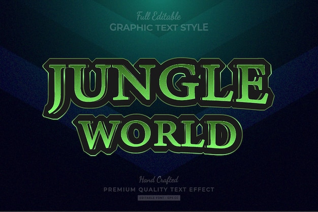 Jungle World Rpg Titre Du Jeu Effet De Texte Premium Modifiable