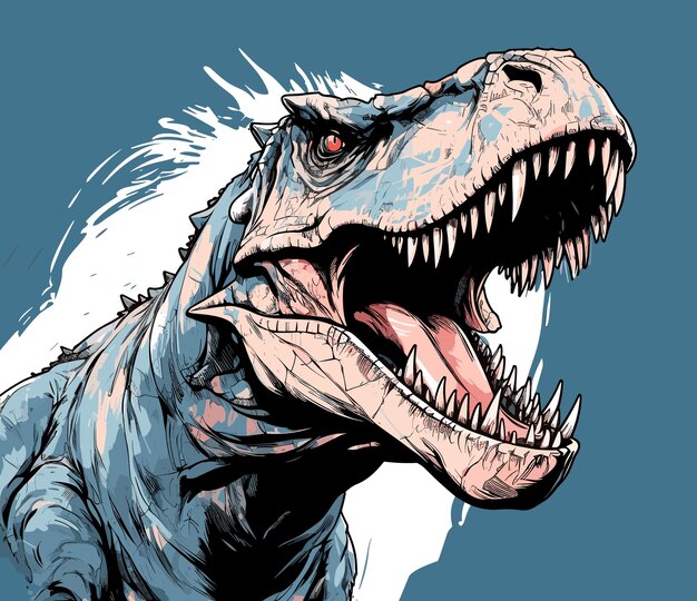 Jurassic World Tyrannosaurus Rex Portrait De Dinosaure Dans Un Style Vectoriel Pop Art Modèle Pour Affiche T-shirt Autocollant, Etc.