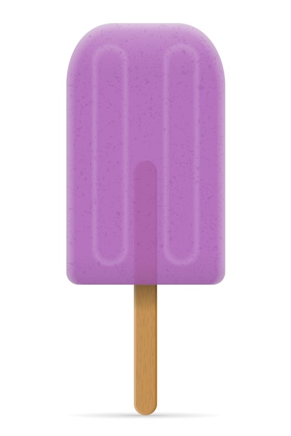 Jus congelé de crème glacée sur l'illustration de vecteur de bâton d'isolement sur le fond blanc