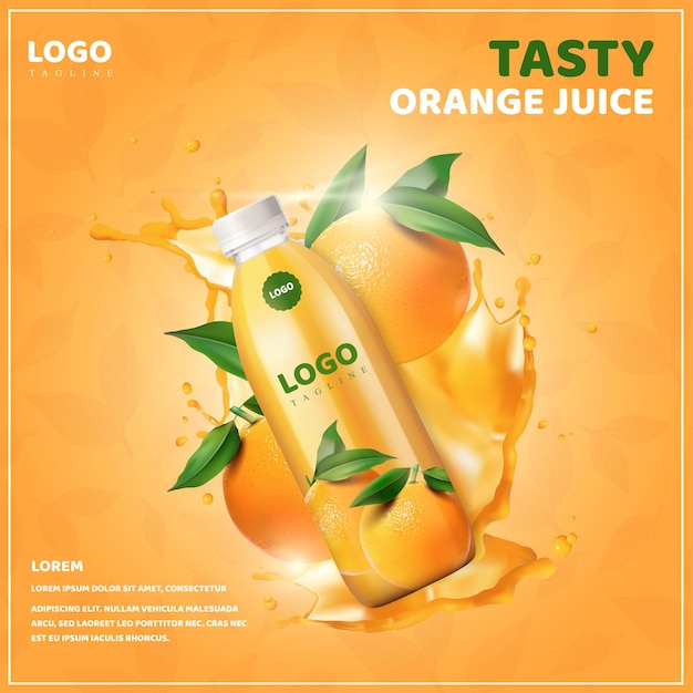 Vecteur jus d'orange ad