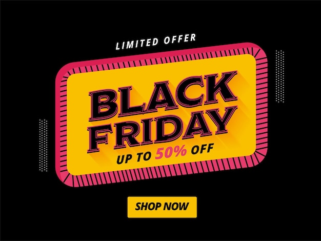 Jusqu'à 50 % De Réduction Pour La Conception D'affiches De Vente Black Friday Pour La Publicité.