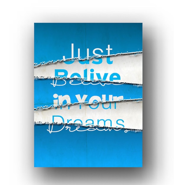 Vecteur just belive in your dream flyer and poster cover design in a4 size template illustration