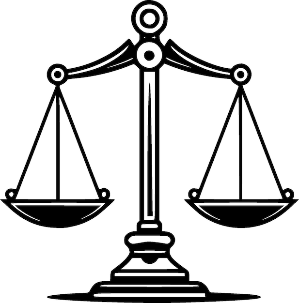 Vecteur justice minimaliste et simple silhouette illustration vectorielle