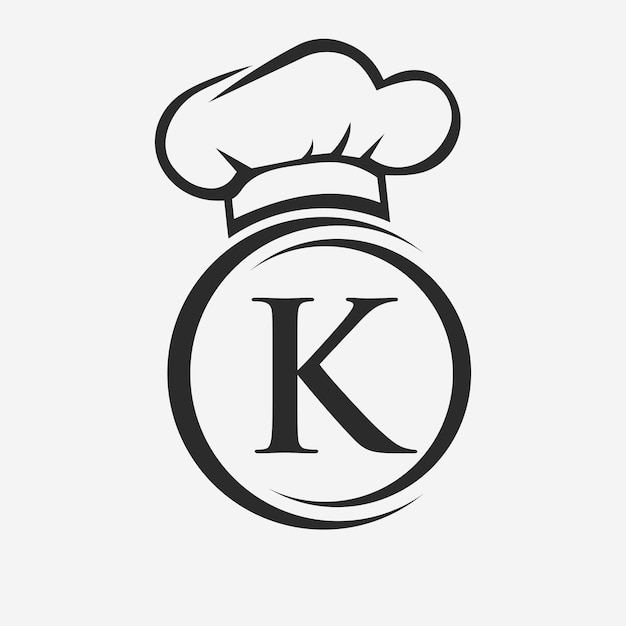 K Modèle De Logo De Restaurant Logo De Restaurant Concept Avec Chef Chapeau Symbole Signe Vectoriel