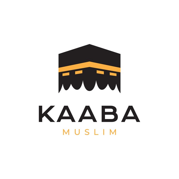 Vecteur kaaba place rêve musulman prier vecteur de conception de logo minimal