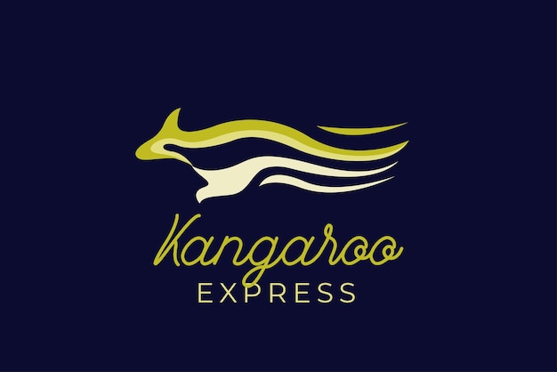 Kangourou Express Avec Modèle De Logo De Vitesse Moderne