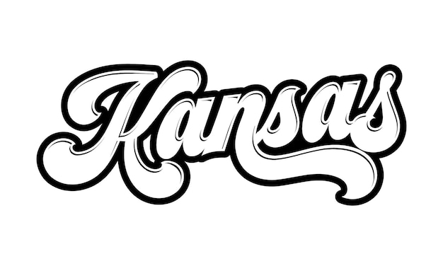 Kansas Main Lettrage Conception Calligraphie Vecteur Kansas Texte Vecteur Conception De Typographie Tendance