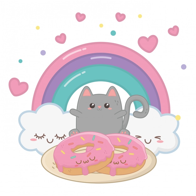 Kawaii De Dessin Animé De Chat