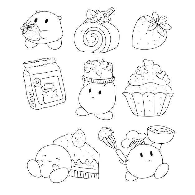 Kawaii Dessiné à La Main Actions Style De Chef