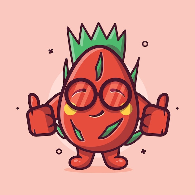 Kawaii, Dragon, Fruit, Caractère, Mascotte, à, Pouce Haut, Main, Geste, Isolé, Dessin Animé