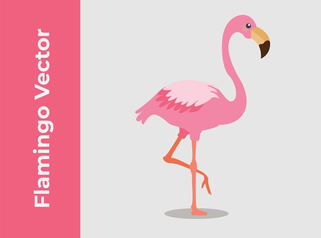 Kawaii Flamingo Vector Alphabet Lettre F