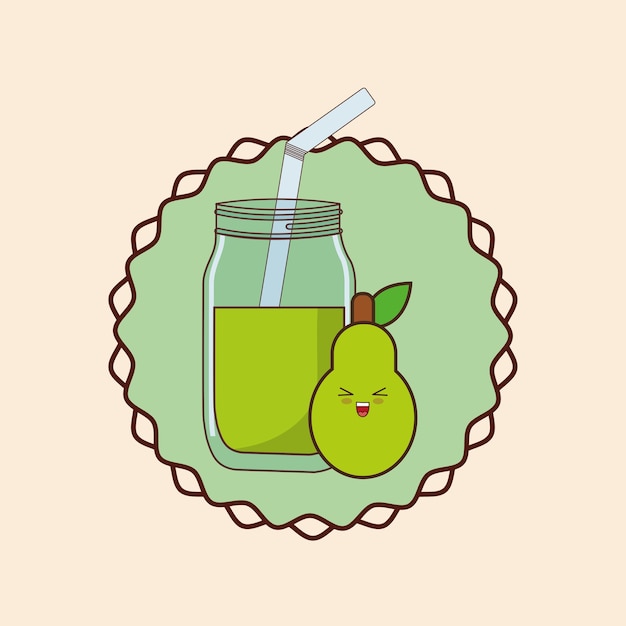 Kawaii Poire Et Smoothie Pot