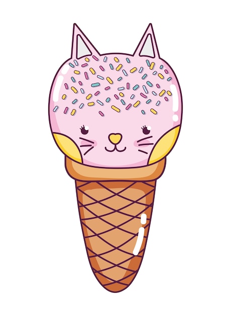 Kawaii Savoureux Chat Glace