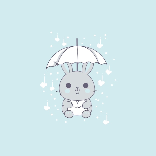 Kawaii Vector Illustration d'un lapin mignon