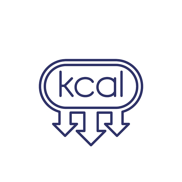 Kcal Kilocalorie Réduisant Le Vecteur De Ligne D'icône