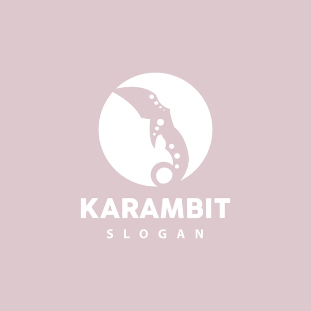 Kerambit Logo Indonésie Fighting Weapon Vector Ninja Fighting Tool Simple Design Template Illustration Symbole Icône