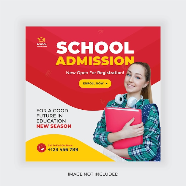 Vecteur kids education social media instagram post banner design