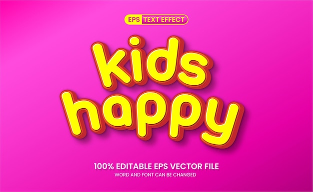 Kids Happy Text Effect avec 3D facilement modifiable