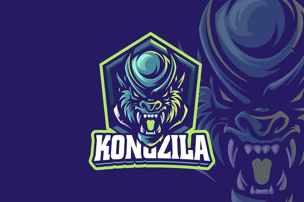 King Kong Monster Head Est La Mascotte Et Le Logo Du Club D'équipe De Jeux Sportifs Et D'e-sport.