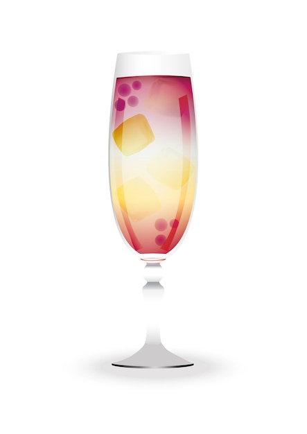 Kir Royal Cocktail Illustration Vectorielle Sur Fond Blanc