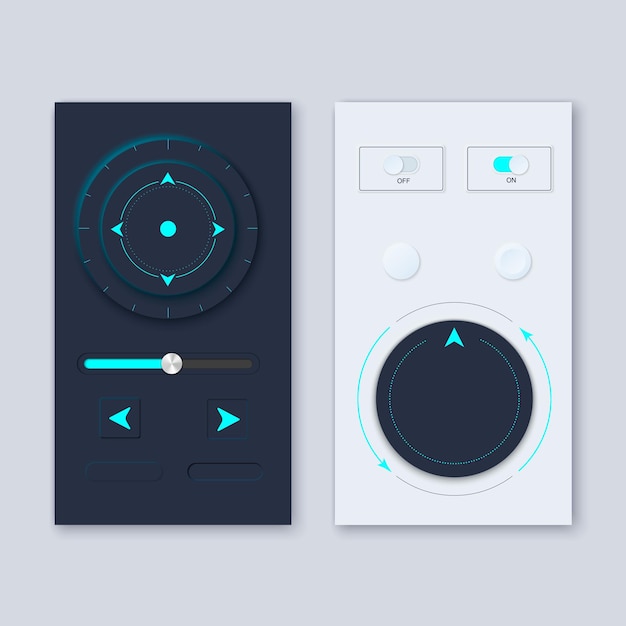 Kit De Conception D'éléments Graphiques Neumorphic Ui Circle Workflow Avec Style Neumorphism