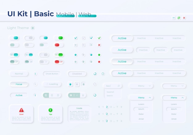 Kit d'éléments de l'interface utilisateur des boutons d'option