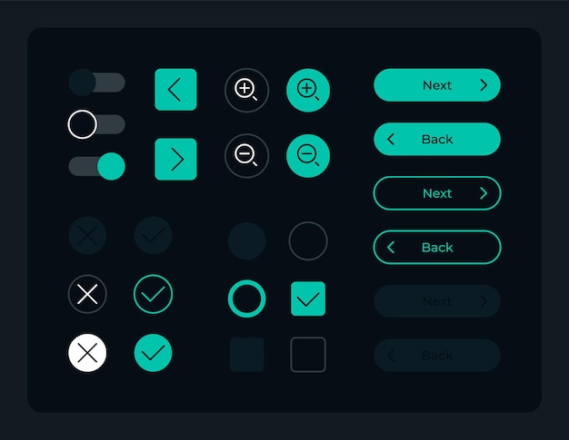 Vecteur kit d'éléments d'interface utilisateur pour les paramètres de compte personnel