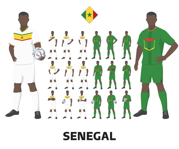 Kit de l'équipe de football du Sénégal, kit domicile et kit extérieur