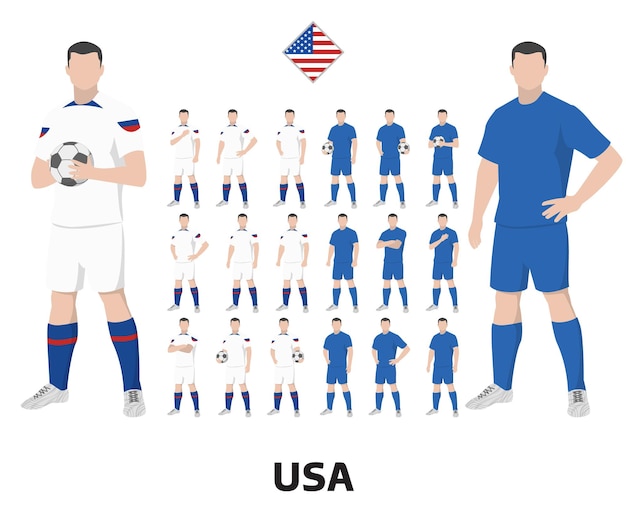 Kit De L'équipe De Football Des états-unis, Kit Domicile Et Kit Extérieur