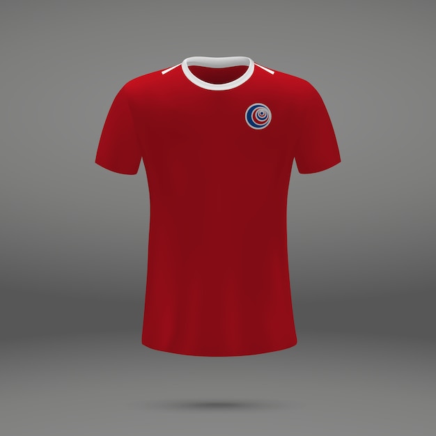 Kit de football du Costa Rica, modèle de tshirt pour maillot de football