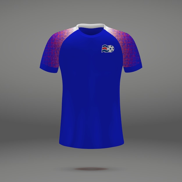 Kit De Football D'islande, Modèle De Tshirt Pour Maillot De Football