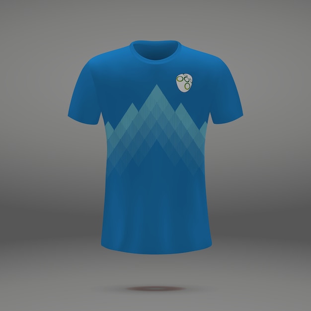 Kit de football de la Slovénie, modèle de tshirt pour le maillot de football