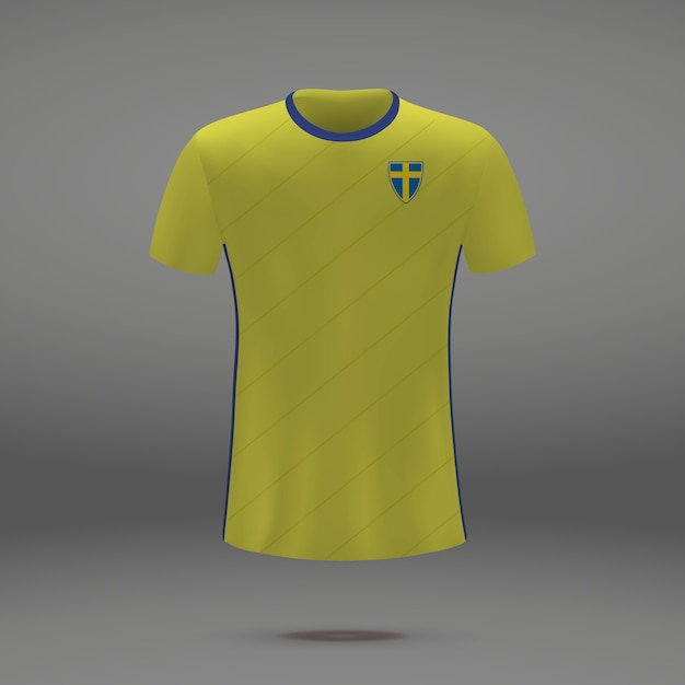 Kit de football de Suède, modèle de tshirt pour maillot de football