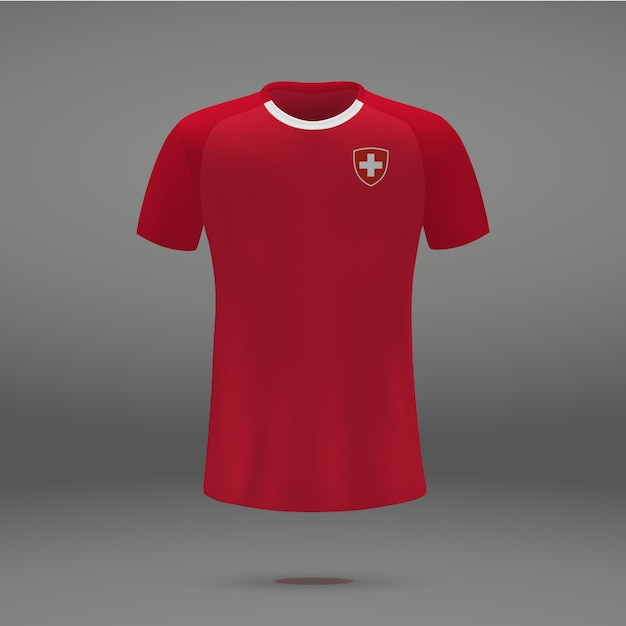 Kit de football de la Suisse, modèle de tshirt pour maillot de football