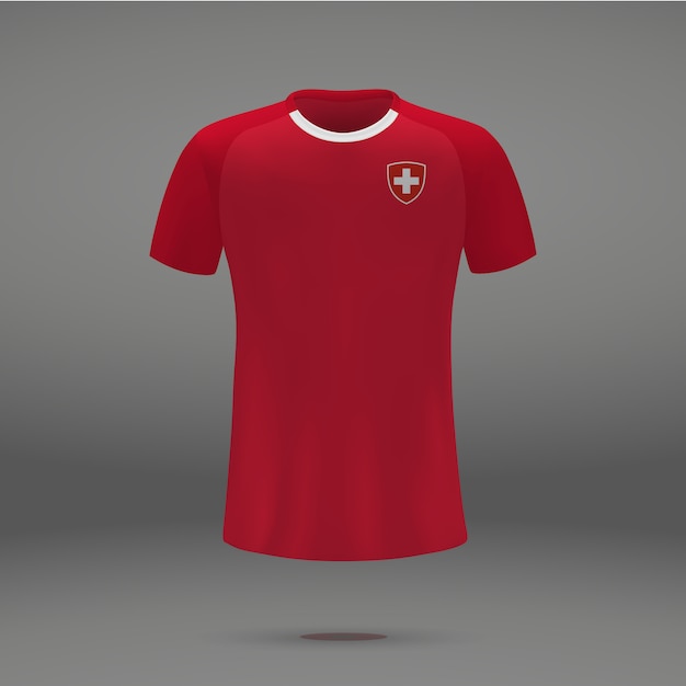 Vecteur kit de football de la suisse, modèle de tshirt pour maillot de football