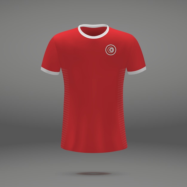 Kit De Football De La Tunisie, Modèle De Tshirt Pour Maillot De Football