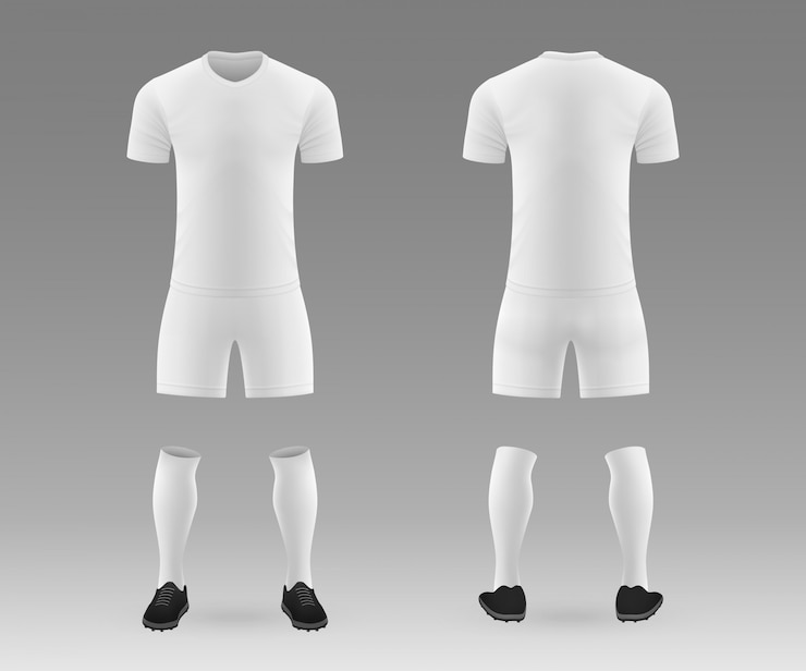Vecteur kit de football vierge modèle réaliste 3d