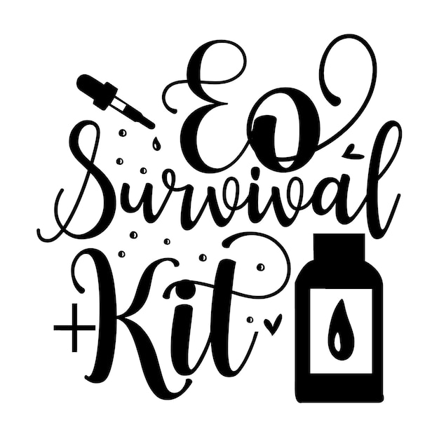 Kit De Survie Eo élément De Typographie Unique Design Vecteur Premium