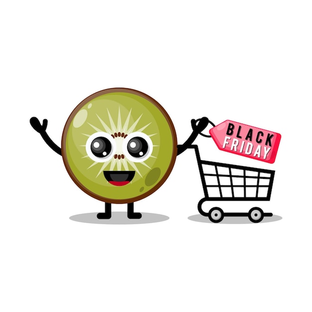 Kiwi Shopping Mascotte De Personnage Mignon Vendredi Noir