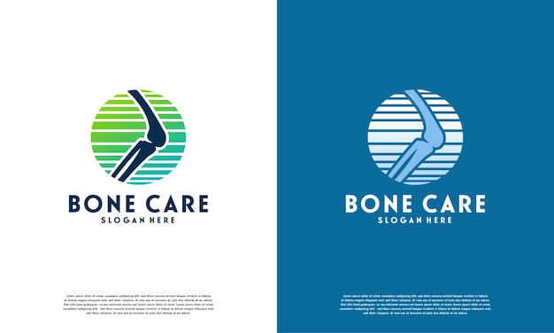 Knee Bone Logo Conçoit Le Concept, Modèle De Logo De Soins Du Genou, Icône De Symbole De Logo De Santé D'os