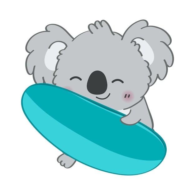 Koala Bear Clipart Dans Le Style De Dessin Animé Mignon Koala Clip Art Magnifique Avec Planche De Surf.