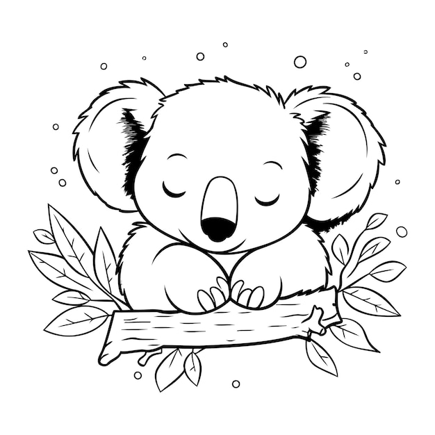 Vecteur koala dessin animé animal mignon zoo vie nature et faune thème illustration vectorielle