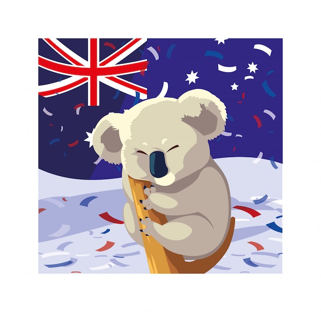 Koala Avec Drapeau Australien