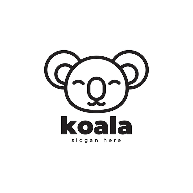 Koala Géométrique Monoline Création De Logo De Luxe Simple