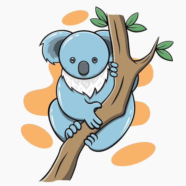 Vecteur koala mignon dessiné à la main