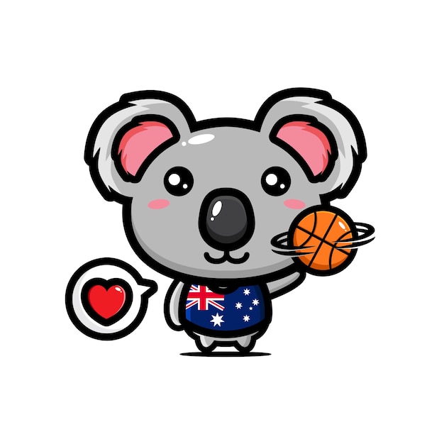 Koala Mignon Jouant Au Basket