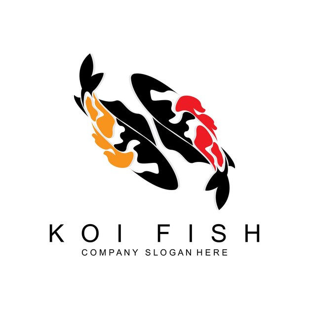 Koi Fish Logo Design Ornemental Fish Vector Aquarium Ornement Illustration Produit De Marque