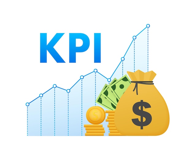 Kpi Key Performance Indicator Mesure Optimization Strategy Vector Stock Illustration