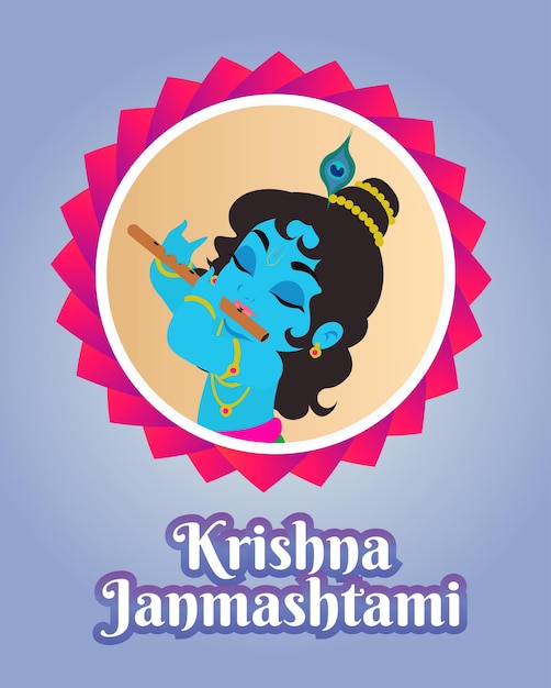 Vecteur krishna janmashtami salutations