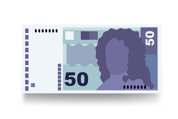 Vecteur kuna croate vector illustration croatie argent ensemble de billets de banque papier-monnaie 50 hrk